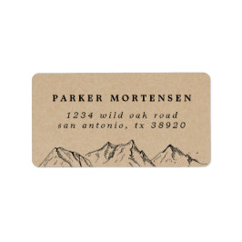 クラフト素朴ハンド引き山 ラベル