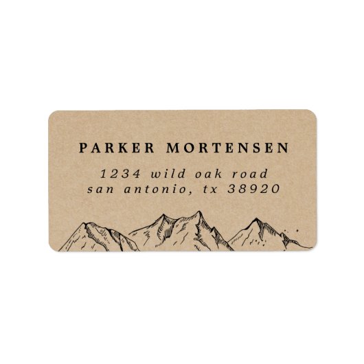 クラフト素朴ハンド引き山 ラベル (正面)