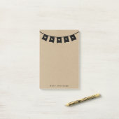 クラフト素朴ハートバンティング ポストイット (デスク上)