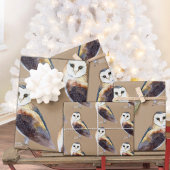 クラフト素朴バエレガントンフクロウ ラッピングペーパーシート