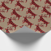 クラフト素朴バッファロープレイドスタグトナディラッピング ラッピングペーパー (角)