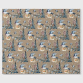 クラフト素朴パープルマーチンズホリデーギフト与えズ ラッピングペーパー (フラット)