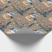 クラフト素朴パープルマーチンズホリデーギフト与えズ ラッピングペーパー (角)