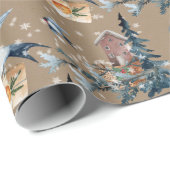 クラフト素朴パープルマーチンズホリデーギフト与えズ ラッピングペーパー (ロールコーナー)