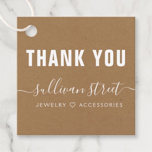 クラフト素朴ビジネスサンキューラベル フェイバータグ (正面)