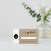 クラフト素朴ビジネスネクストアポイントメントカード 名刺 (スタンド正面)