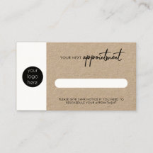クラフト素朴ビジネスネクストアポイントメントカード