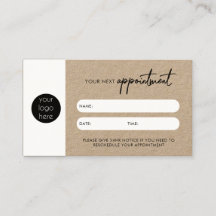 クラフト素朴ビジネスネクストアポイントメントカード