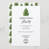 クラフト素朴ビジネス企業のクリスマスパーティー 招待状 (正面/裏面)