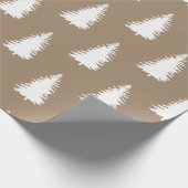 クラフト素朴ビッグホワイトウッドランドクリスマスツリー ラッピングペーパー (角)