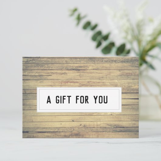 クラフト素朴ビーチウォッシュカスタムギフト証明書 (スタンド正面)