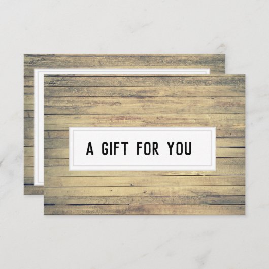 クラフト素朴ビーチウォッシュカスタムギフト証明書 (正面/裏面)