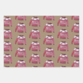 クラフト素朴ピンクノルディックハットソックスセーター ラッピングペーパーシート (正面2)