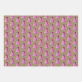 クラフト素朴ピンクノルディックハットソックスセーター ラッピングペーパーシート (正面)