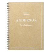 クラフト素朴ファパーソナライズされたミリレシピ本 ノートブック (正面)