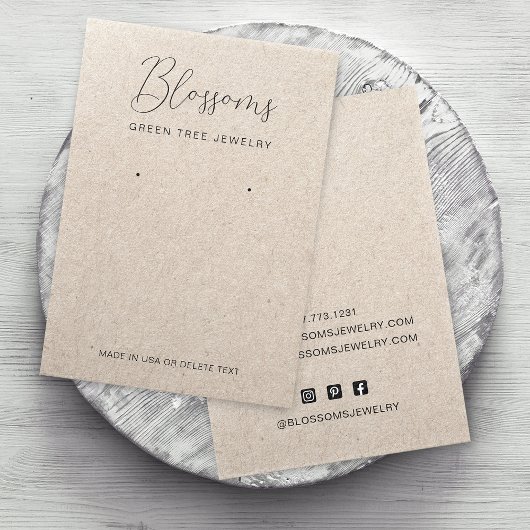 クラフト素朴フェイク紙イヤリング表示カード