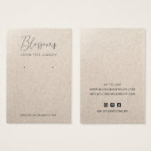 クラフト素朴フェイク紙イヤリング表示カード (正面&裏面)