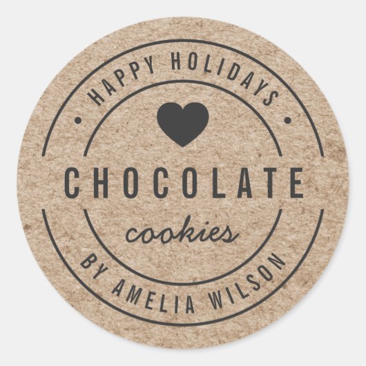 クラフト素朴フェイク自家製グッズ幸せ休暇 ラウンドシール