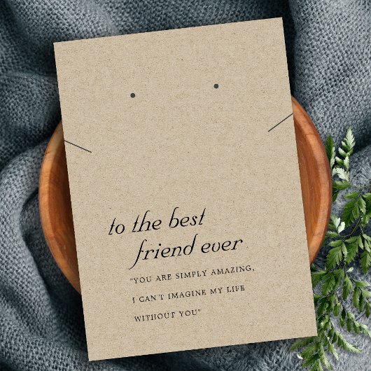 クラフト素朴フレンドギフトネックレスイヤリングカード プレイスカード