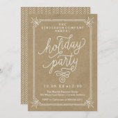 クラフト素朴フレームアニュアルホリデーパーティー招待状 招待状 (正面/裏面)