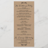 クラフト素朴フローラの式結婚プログラム プログラム (裏面)