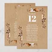 クラフト素朴フローラテーブル番号座席表 招待状 (正面/裏面)