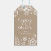 クラフト素朴フローラハッピーイースターギフトラベル ギフトタグ (正面)
