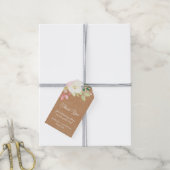 クラフト素朴フローラブラウンクリームサンキュー結婚ズ ギフトタグ (より糸付き)