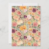 クラフト素朴フローラリースブライダルシャワー 招待状 (裏面)