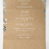 クラフト素朴フローラワイルドフラワーフォト結婚ズ 三つ折り招待状 (内部中)