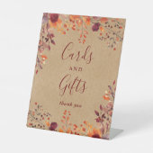 クラフト素朴フローラ秋の秋カードとギフト 台座サイン (正面)