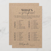 クラフト素朴ブライダルシャワーの財布の中のwhats (正面/裏面)