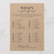 クラフト素朴ブライダルシャワーの財布の中のwhats