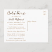 クラフト素朴ブライダルシャワーカントリーバラ結婚ズ インビテーションポストカード (裏面)
