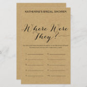 クラフト素朴ブライダルシャワーゲームプリント (正面/裏面)