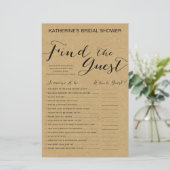 クラフト素朴ブライダルシャワーゲームプリント (スタンド正面)