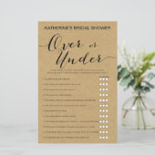 クラフト素朴ブライダルシャワーゲームプリント (スタンド正面)