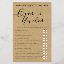 クラフト素朴ブライダルシャワーゲームプリント