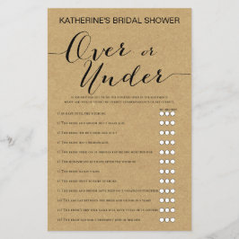 クラフト素朴ブライダルシャワーゲームプリント