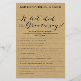 クラフト素朴ブライダルシャワーゲームプリント