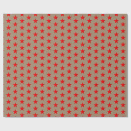 クラフト素朴ブライトレッドスターラッピング紙 ラッピングペーパー