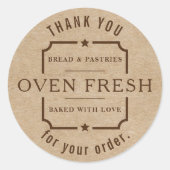 クラフト素朴ブラウンサンキューモダンベーカリー ラウンドシール (正面)