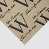 クラフト素朴ブラウンスクリプト書道モノグラム 薄葉紙 (詳細)