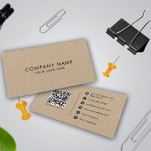 クラフト素朴ブラウンミニマル主義ソーシャルメディアQRコード 名刺
