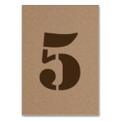 クラフト素朴ブラウン紙カントリーウェディング テーブルナンバー (裏面)