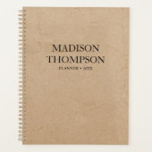 クラフト素朴ブラウン紙シンプルプロフェッショナル プランナー手帳 (正面)