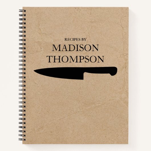 クラフト素朴ブラウン紙シンプルレシピクックブック ノートブック (正面)
