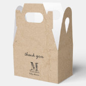 クラフト素朴ブラウン紙ルックモノグラムベビーシャワー フェイバーボックス (オープン)