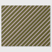 クラフト素朴ブラックイエローワイドストライプ ラッピングペーパー (フラット)