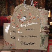 クラフト素朴ブラックキャップ《鳥》アメリカゴガライレックスベリースノー ギフトタグ